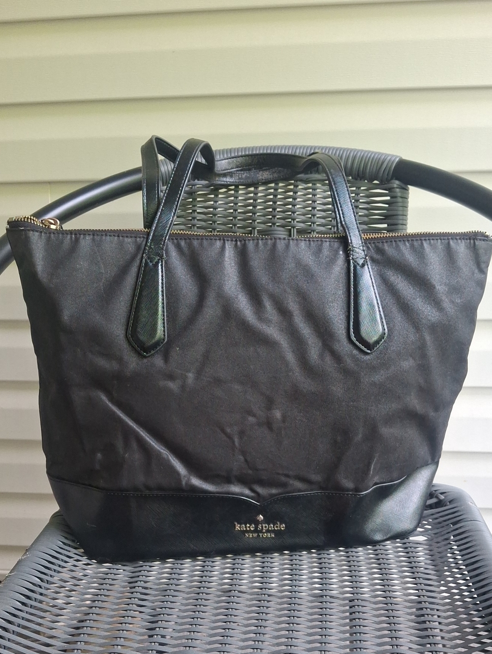 kate spade Black Nylon and Leather Tote